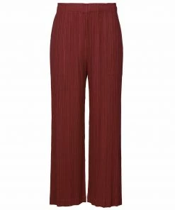Pleats Please Wide Leg Bordeaux Pants