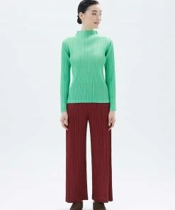 Pleats Please Wide Leg Bordeaux Pants 3 Pleats Please Wide Leg Bordeaux Pants