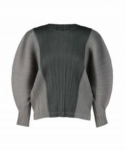 Pleats Please Dolman Sleeve Two Tone Top Tops