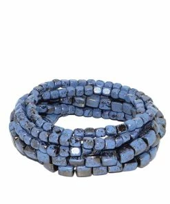 Marlyn Schiff Coated Metal Stretch Bracelet Set