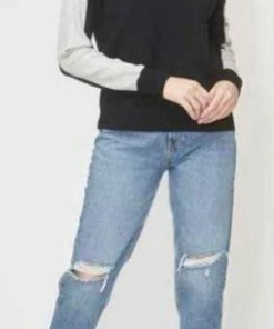 KOKUN Track Sleeve Half Zip Sweaters