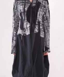 STUDIO RUNDHOLZ Black Print Coat Dress