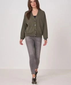 REPEAT CASHMERE Cardigan With Pockets