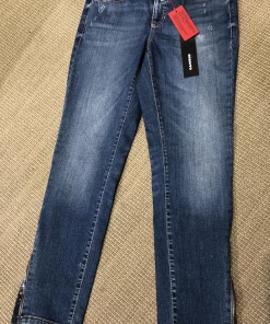 Cambio Zipper Hem Jeans