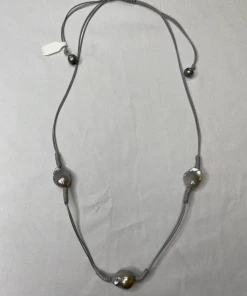 Escape From Paris Pearl And Leather Necklace