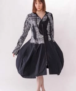 STUDIO RUNDHOLZ Black Print Coat Dress