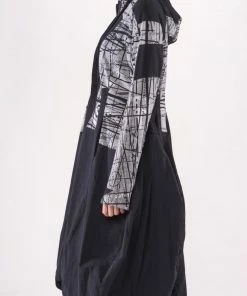 STUDIO RUNDHOLZ Black Print Coat Dress