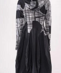 STUDIO RUNDHOLZ Black Print Coat Dress