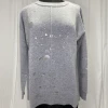 Pure Amici Gray Cashmere Sweater With Silver Splatter Sweaters