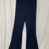 Andria Lieu Navy Dots Lace Wide Leg Pants