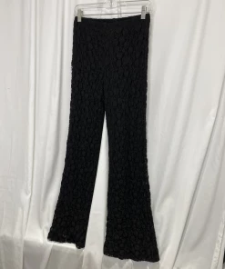 Andria Lieu Black Dots Lace Wide Leg Pants