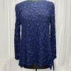 Andria Lieu Navy Dots Lace Betsy Top