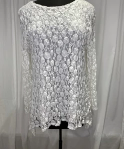 Andria Lieu Tops White Dots Lace Betsy Top