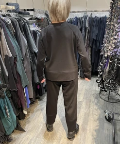 Anni Kuan Black Lux Lounge Top Sweatshirts