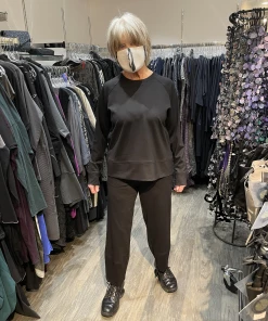 Anni Kuan Black Lux Lounge Top Sweatshirts