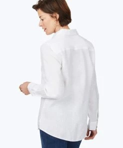 Foxcroft Tops Jordan Non-Iron Linen Shirt