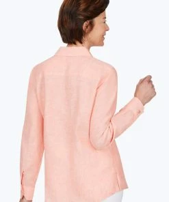Foxcroft Tops Jordan Non-Iron Linen Shirt