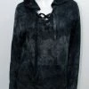 French Kyss Sweatshirts Lace Up Hoody Onyx