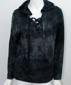 French Kyss Sweatshirts Lace Up Hoody Onyx