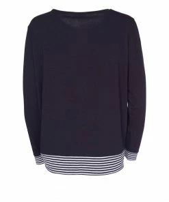 Naya Black Top Striped Hemline