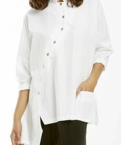 MSquare White Crisp Crooked Shirt