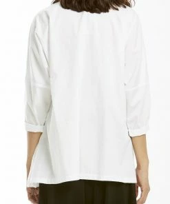 MSquare White Crisp Crooked Shirt