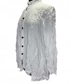 MSquare Tops White Crinkle Free Shirt With Pockets