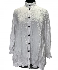 MSquare Tops White Crinkle Free Shirt With Pockets