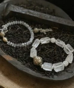 Mya Lambrecht Accessories Crystal Pearl And Patina Bracelet Set