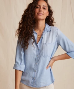 Bella Dahl Shirt Tail Button Down Sunbleach Wash Tops