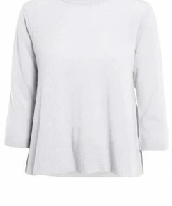 MINNIE ROSE Tops Cotton Cashmere 3/4 Sleeve Crew