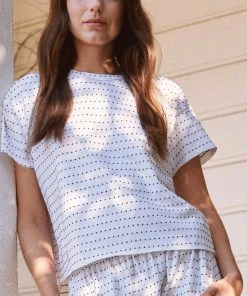 THE GREAT Swiss Dot Crop Tee Tops