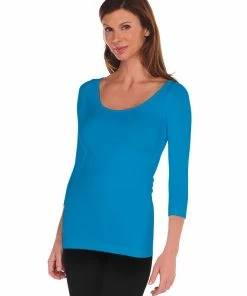 Tees By Tina 3/4 Sleeve Solid Tee Tops