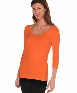 Tees By Tina 3/4 Sleeve Solid Tee Tops