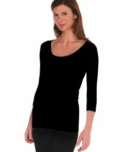 Tees By Tina 3/4 Sleeve Solid Tee Tops