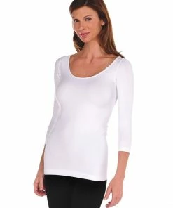 Tees By Tina 3/4 Sleeve Solid Tee Tops