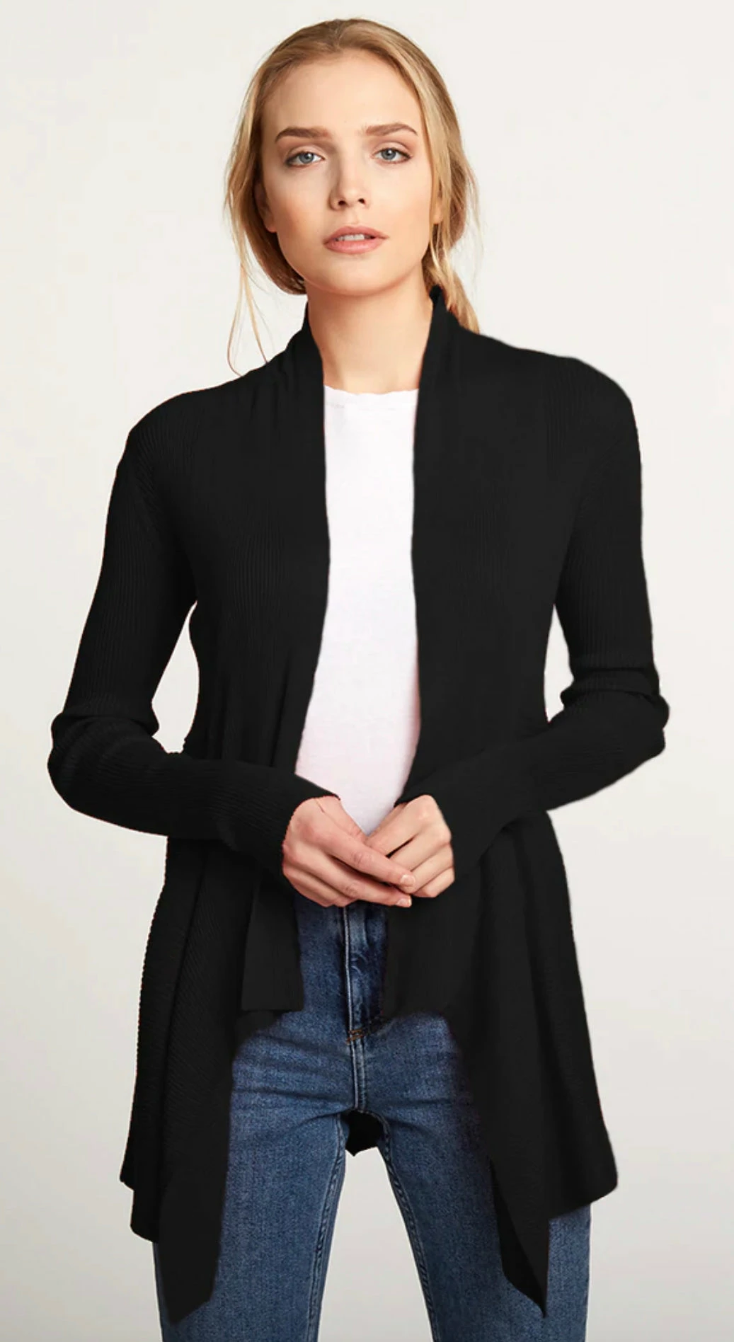 AUTUMN CASHMERE Rib Drape Cardigan 2 AUTUMN CASHMERE Rib Drape Cardigan