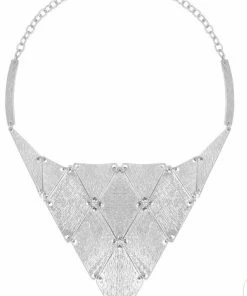 Karine Sultan Silver Pryamid Necklace
