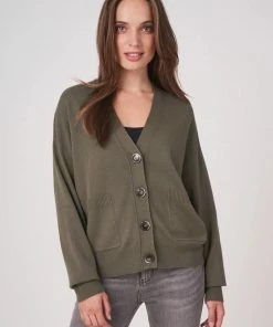 REPEAT CASHMERE Cardigan With Pockets