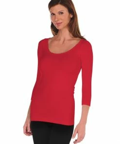 Tees By Tina 3/4 Sleeve Solid Tee Tops