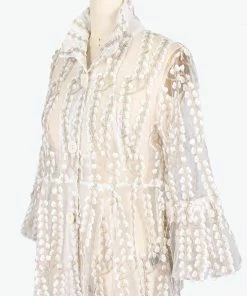 DAMEE Leaf Embroidery Flare Jacket