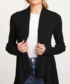 AUTUMN CASHMERE Rib Drape Cardigan