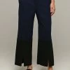 Ozai N Ku Front Hem Slit Blue Trouser Pants