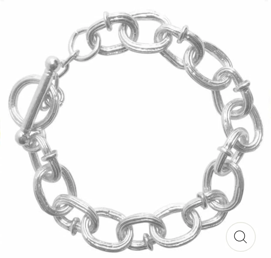 Karine Sultan Silver Chunky Chain Bracelet Accessories 1 Karine Sultan Silver Chunky Chain Bracelet Accessories