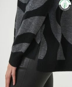 REPEAT CASHMERE Sweaters Gray & Black Cashmere Sweater 6 REPEAT CASHMERE Sweaters Gray & Black Cashmere Sweater