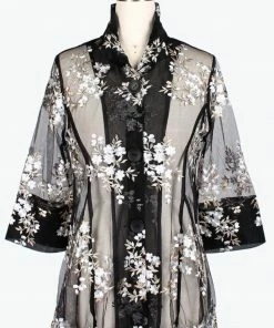 DAMEE Flower Embroidery Flare Jacket