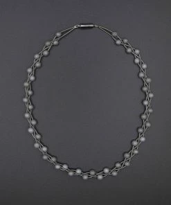 SEALILLY Braided Piano Wire Necklace With Geode Stones