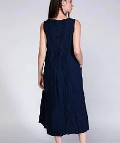 Baci White Crinkle Cotton Dress