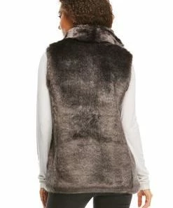 Fabulous Furs Graphite Mink Faux Fur Vest Vests