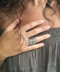 Karine Sultan Antique Silver Ribbon Ring Accessories